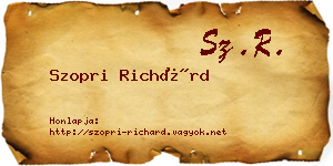 Szopri Richárd névjegykártya